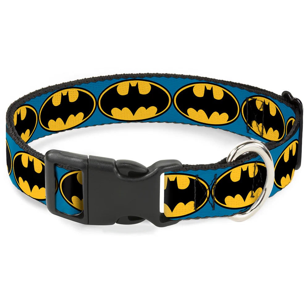 Buckle Down - Plastic Clip Dog Collar, Bat Signal