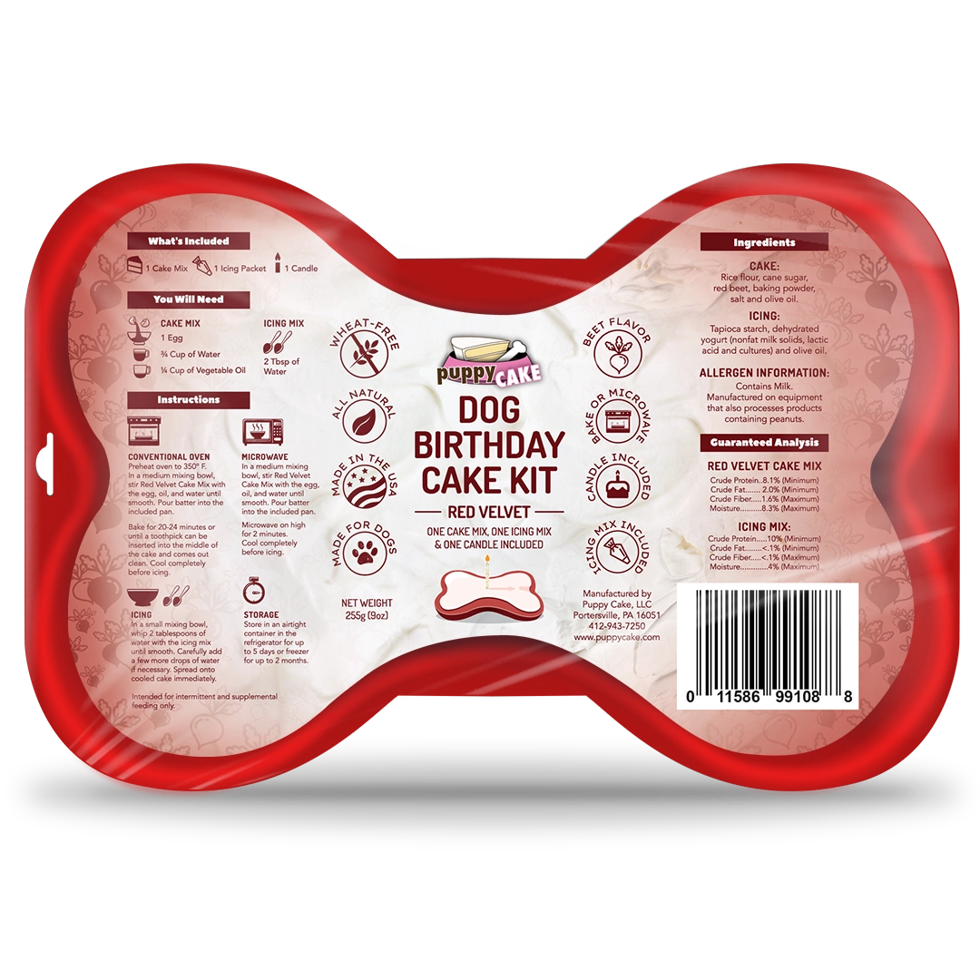 Puppy Cake - Birthday Cake Kit Red Velvet