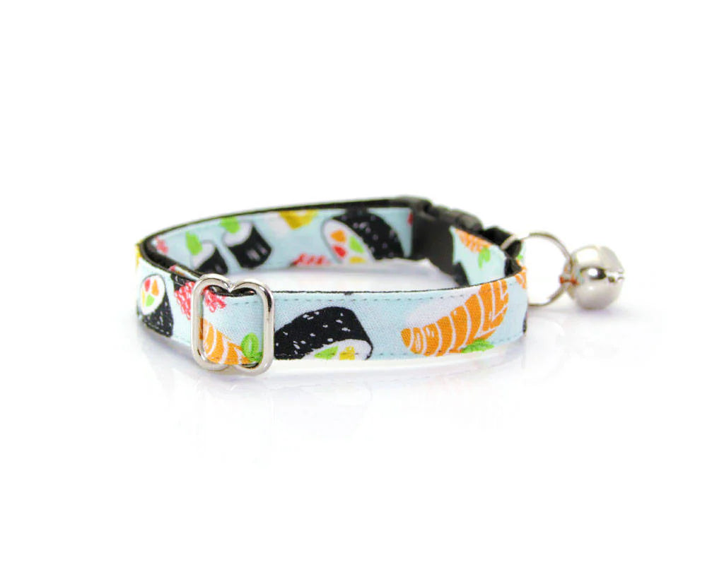 Made by Cleo - Cat Collar "Sushi Date" Breakaway with Gold