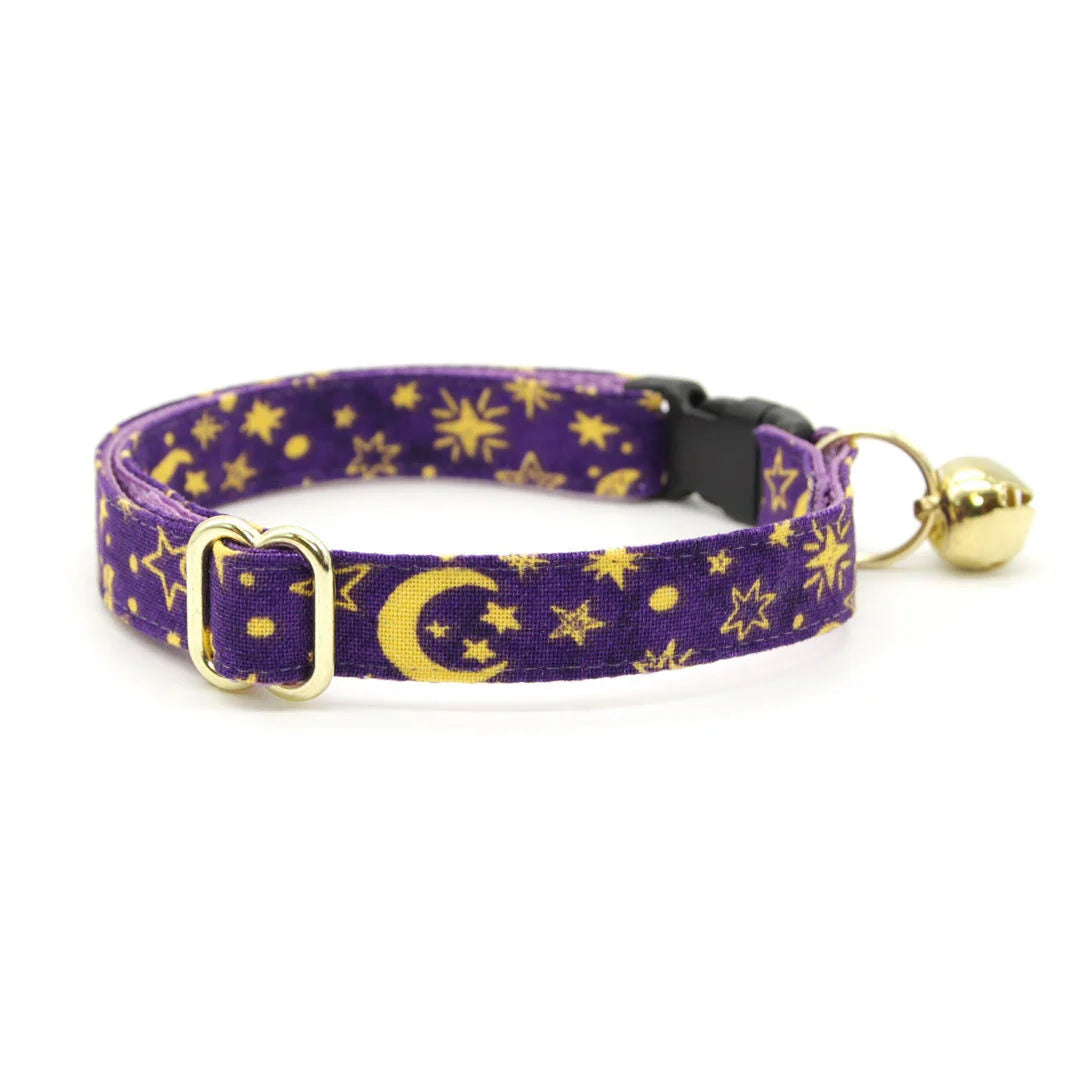 Made by Cleo - Cat Collar "Moonlight Purple" Breakaway with Gold