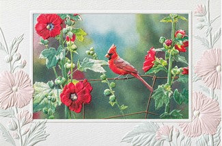 Card Cardinal in Hollyhock B'Day