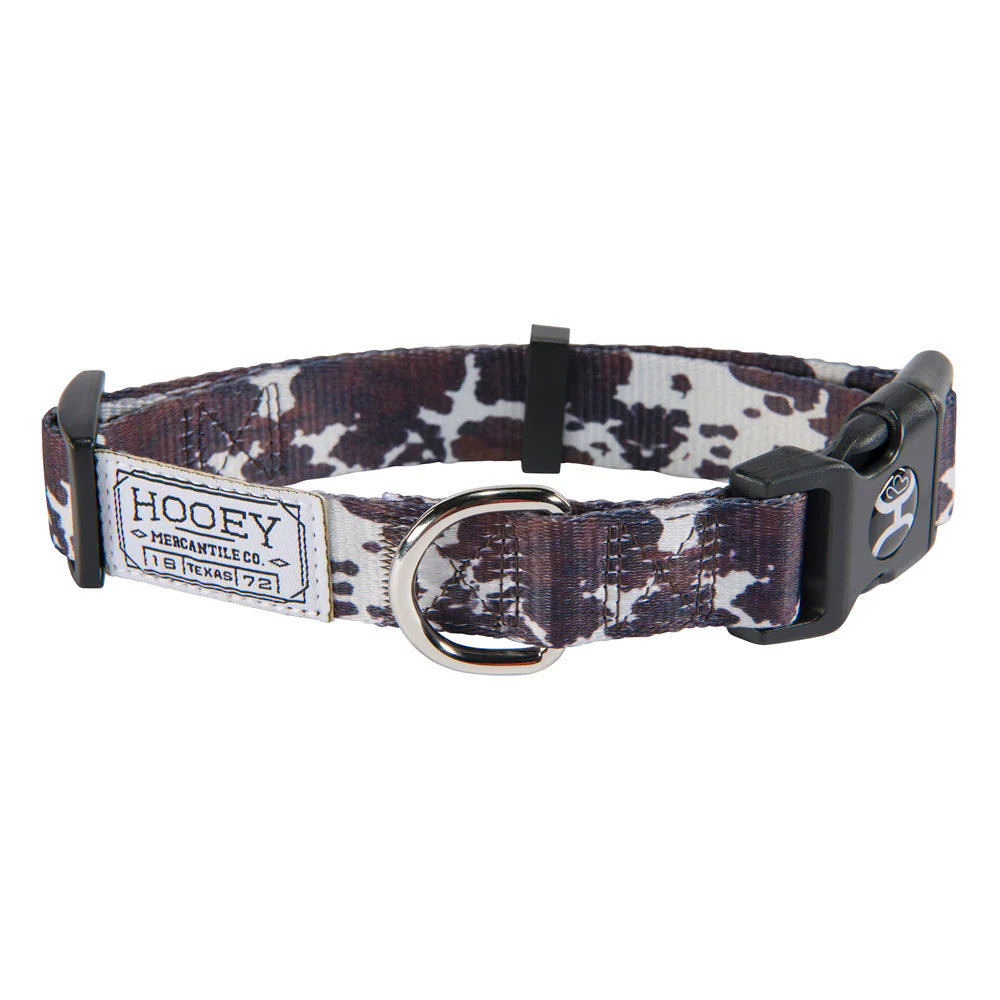 Hooey Pet Collar Nylon Adj. Cow Print