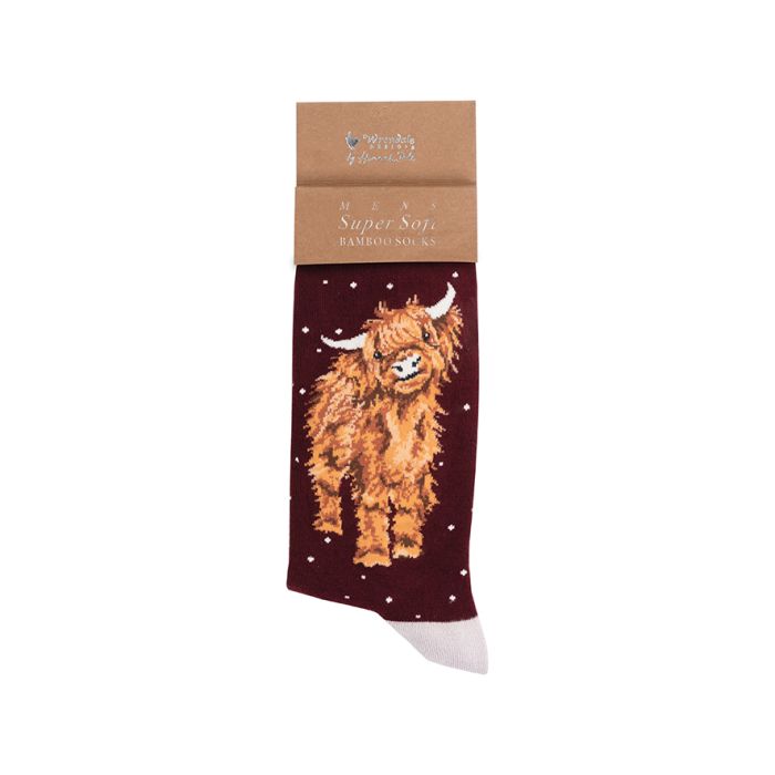 Wrendale Designs- Sock Highland Cow Men's Christmas "A Highland Christmas"