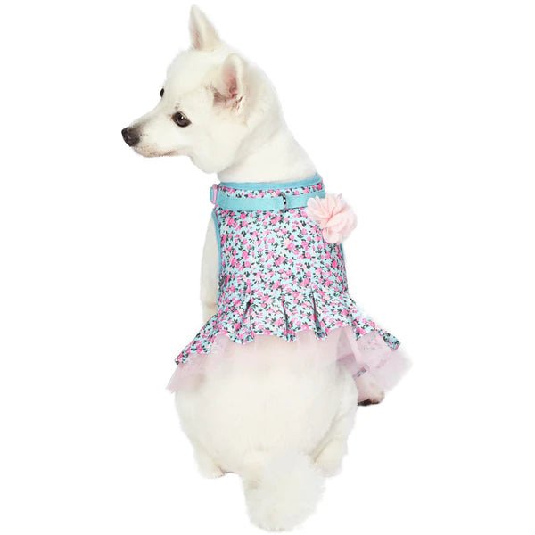 Blueberry Pet - Light Blue | Made Well Floral Print Dog Dress Harness