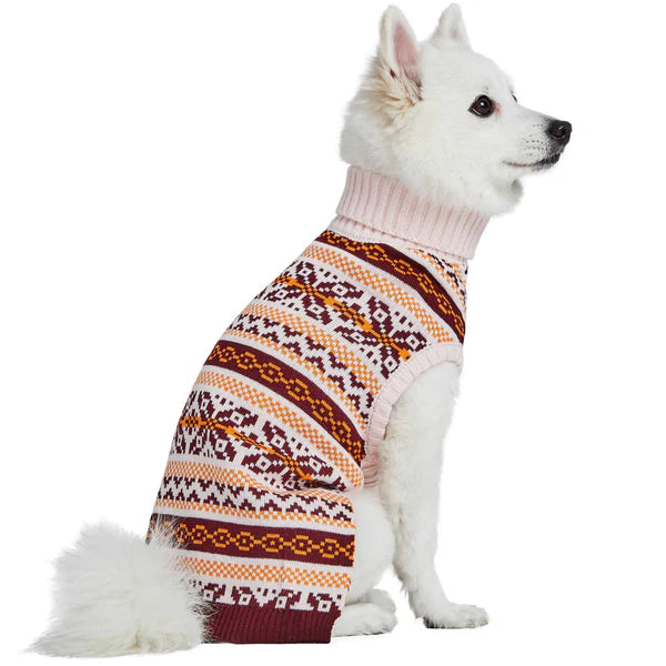 Blueberry Pet Artisan Fair Isle Dog Sweater in Beige Chic Beige / 10