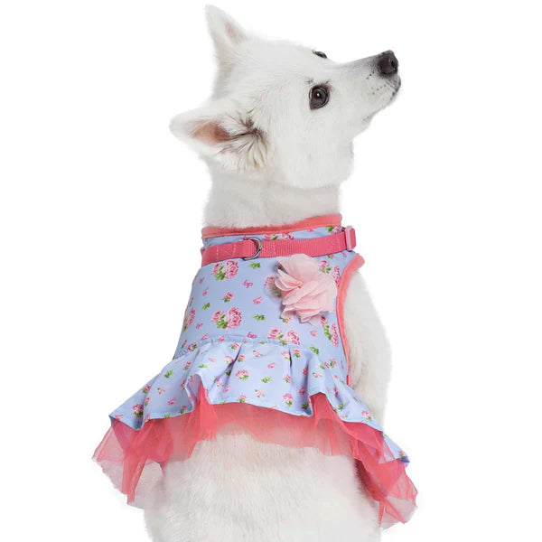 Blueberry Pet Dog Harness Vest, Dress Harness in Pastel Blue, Small, Cute Harness for Girl Boy Dog