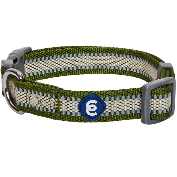 Blueberry Pet - Olive | Back to Basics Reflective Dog Collar