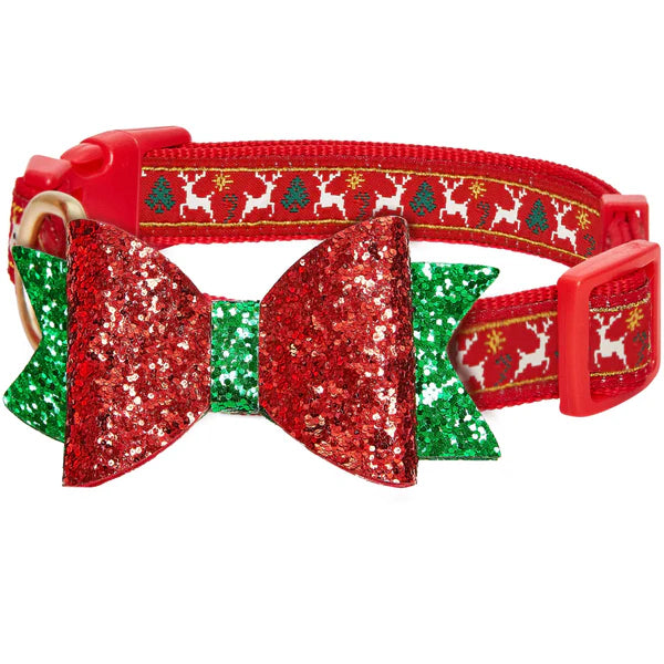 Blueberry Pet - Reindeer | Christmas Dog Collar with Blingy Décor