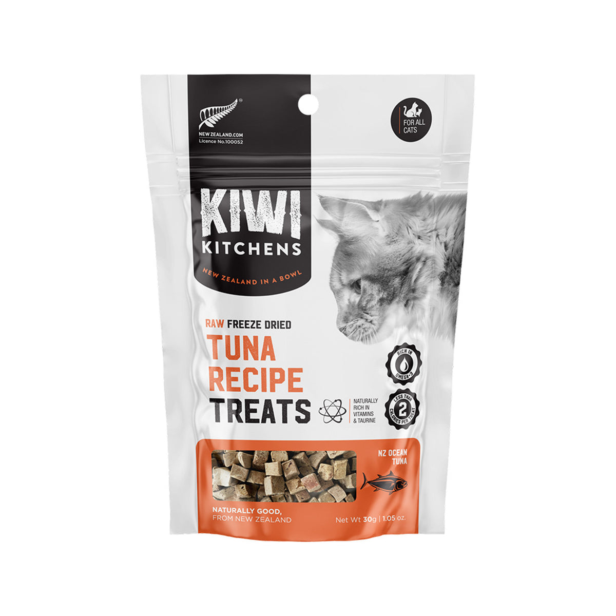 Kiwi Kitchens - Cat Tuna Recipe Treats W/Organ Meat Grass Fed Raw Freeze Dried