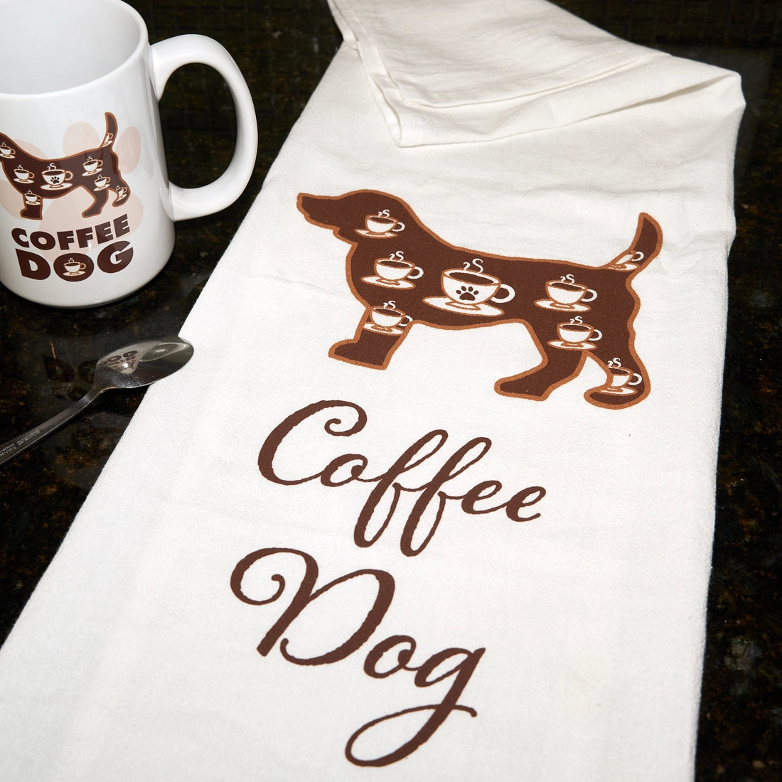 Dog Speak - Dish Towel Coffee Dog