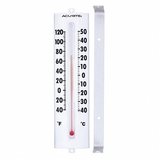 Analogue indoor-outdoor thermometer made of aluminium