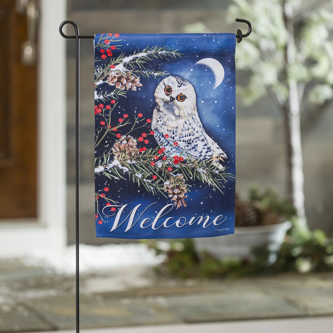 Evergreen Enterprises- Flag Owl's Winter Greeting