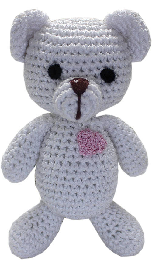 Mirage Pet Product - Knit Knacks Teddy White Bear Organic Cotton for Small Dogs