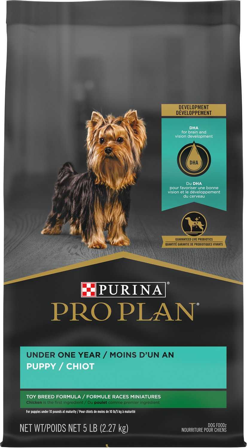 Purina Pro Plan Toy Breed Dry Dog Food With Probiotics for Dogs, Chicken  and Rice Formula - 5 lb. Bag