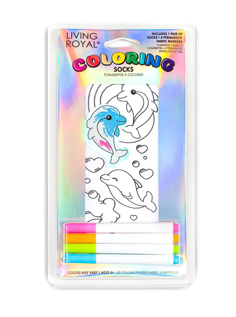 Living Royal - Coloring Socks Dolphin