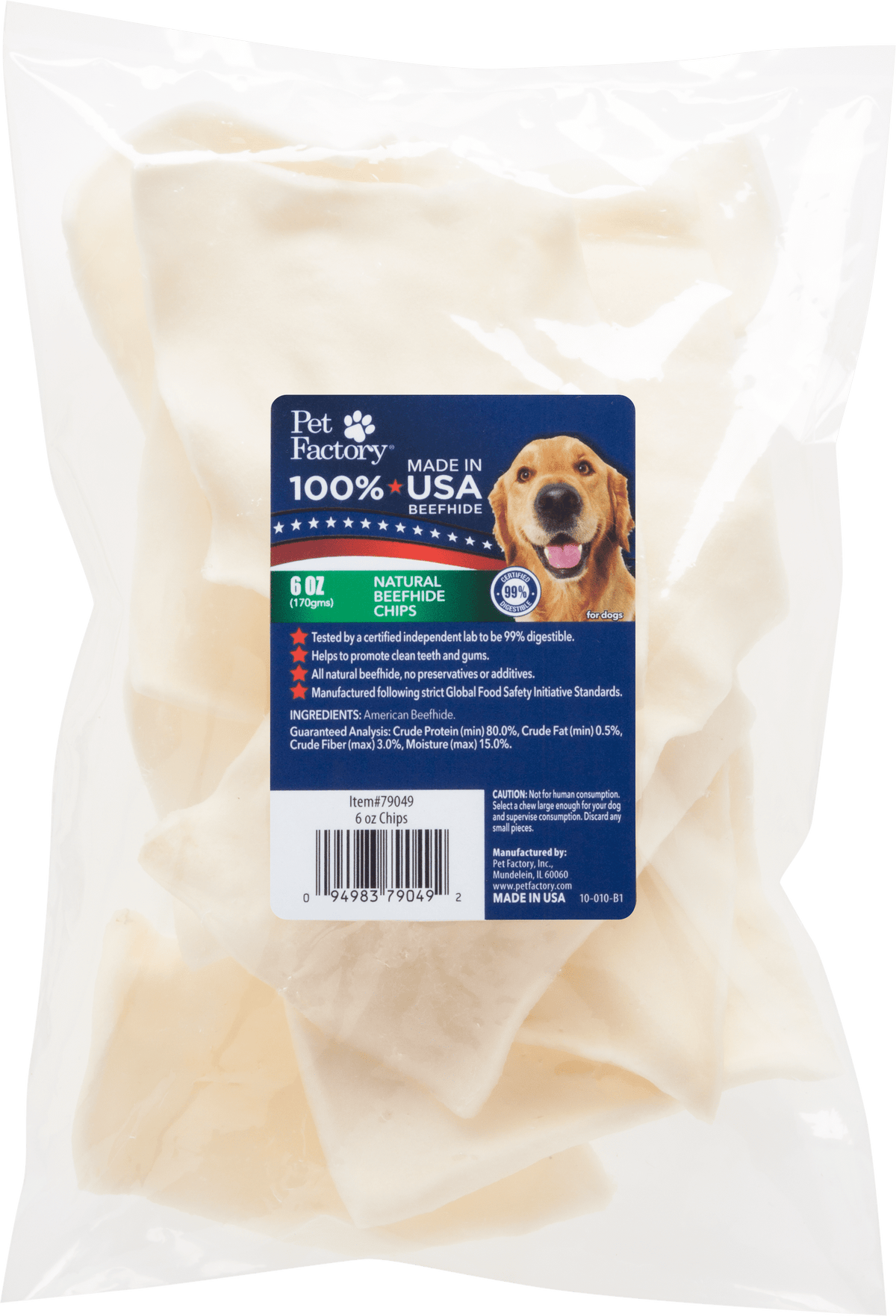 Pet Factory - Chips Rawhide 100% USA Beefhide