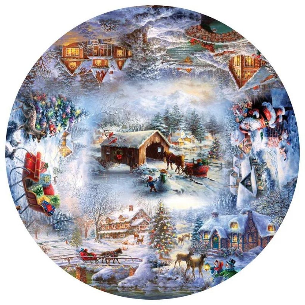 Springbok - Puzzle Winter Wonderland 500 Piece Round Jigsaw Puzzle-Southern Agriculture