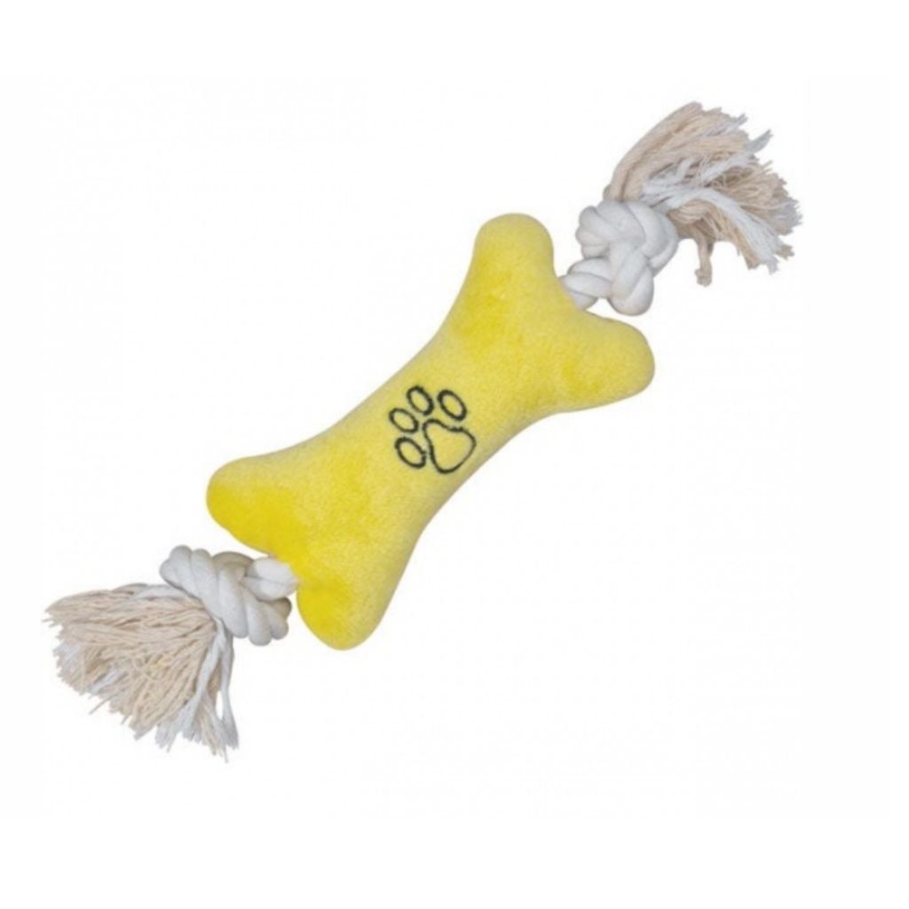 Pet Edge - Rope Bone Plush Tiny Tugger
