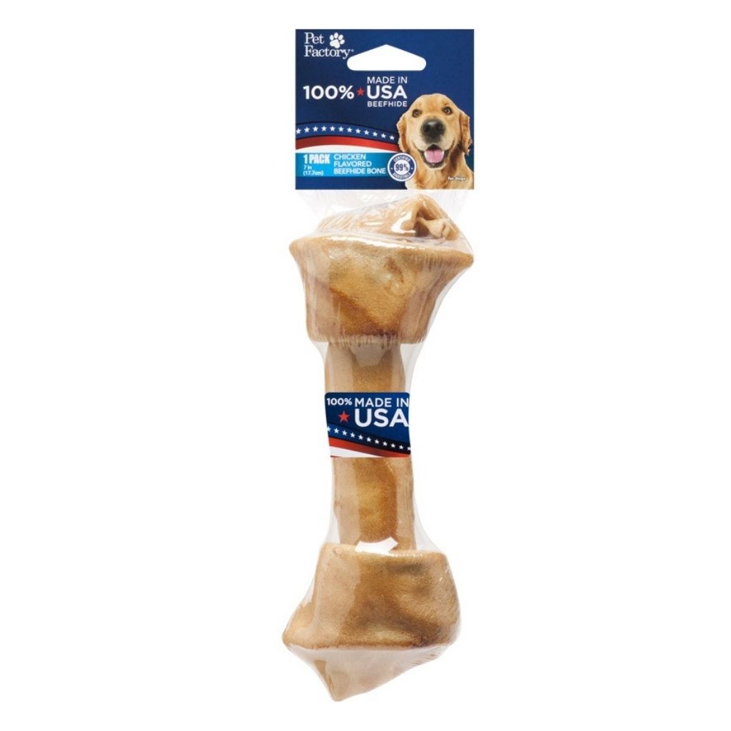 Pet Factory - Knotted Bone Rawhide Chicken Flavor