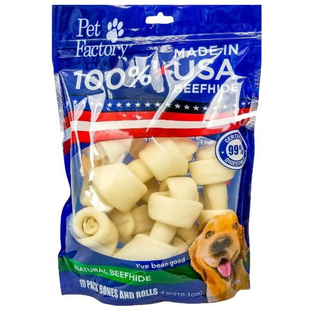 Pet Factory - Rawhide Assortment Small Dog 100% USA Beefhide 4-5"