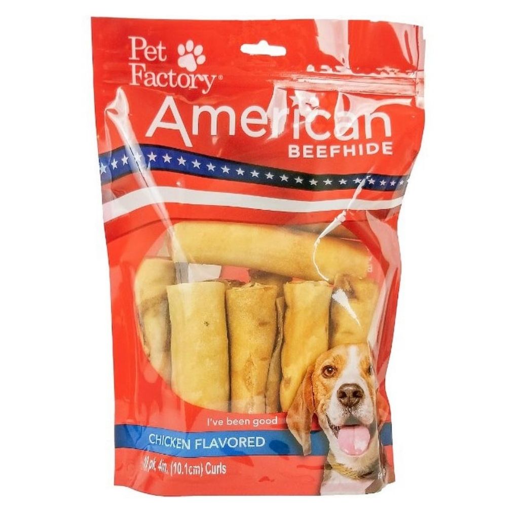 Pet Factory - Retriever Rolls Curls American Beefhide 4-5" 10 pk