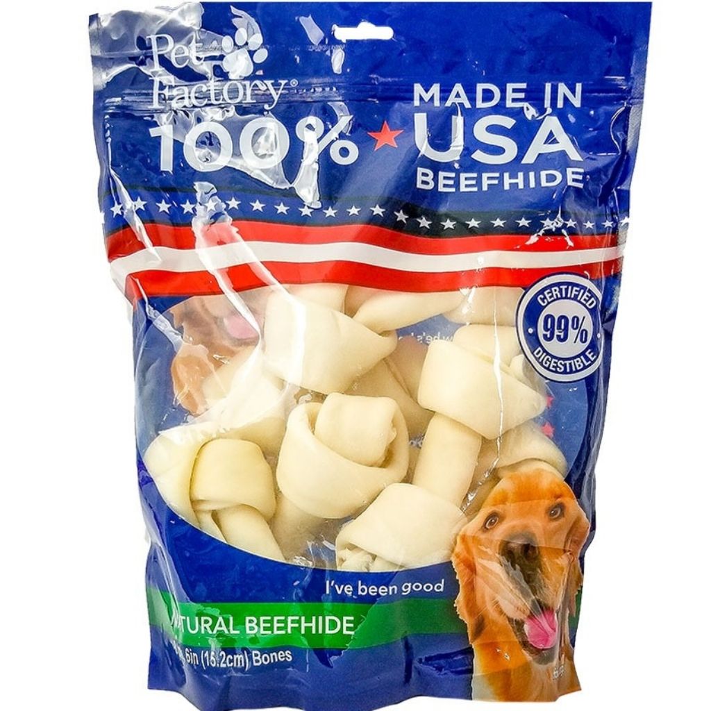 Knotted Bones Rawhide 100 Beefhide 8 Pack