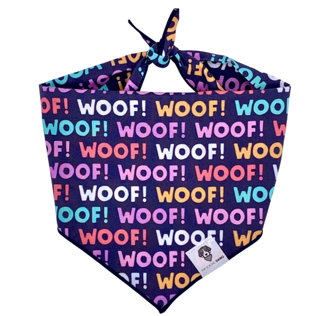 The Social Dawg - Bandana Woof Tie-On Dog