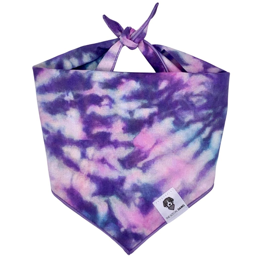 The Social Dawg - Bandana Purple Tie-Dye Swirls