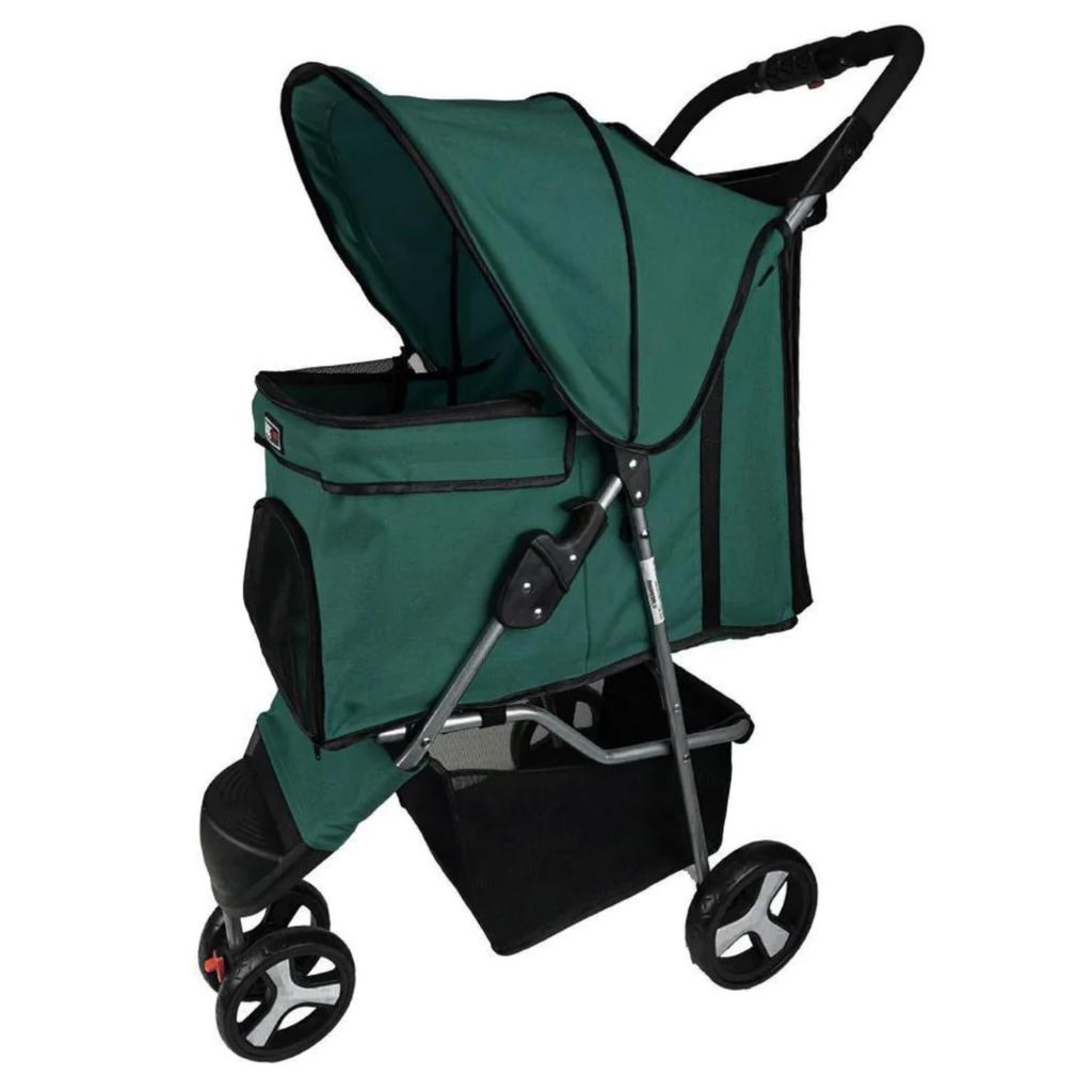 3 wheeled dog stroller Casual Pet Stroller with a Removable Cup Holder Teal
