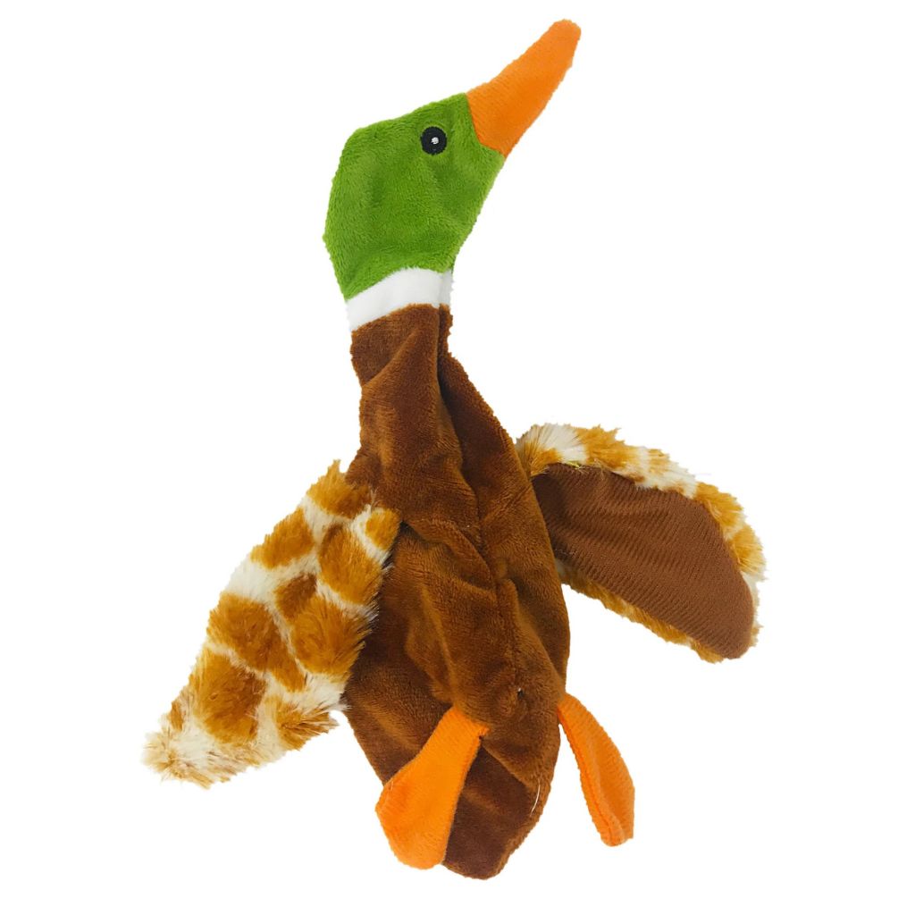 DogLine - Duck Brown Crinkle Plush Dog Toy