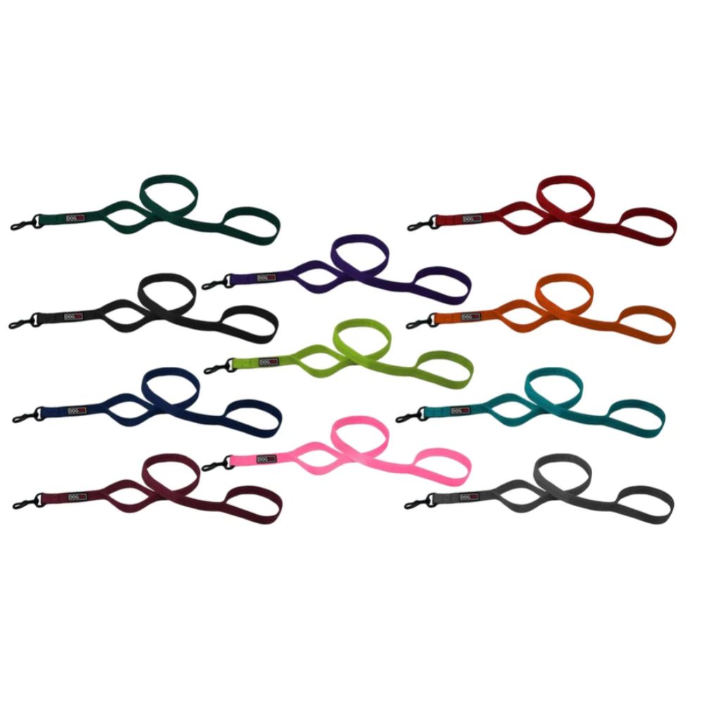 DogLine - Leash Nylon Double Thick Multi Hidden Handles 1" x 6'