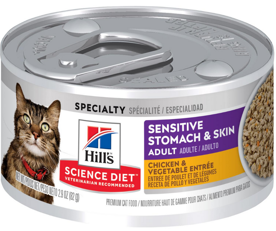Hill's Science Diet - Adult Cat Sensitive Stomach & Skin Chicken & Vegetable Entrée Canned Cat Food-Southern Agriculture