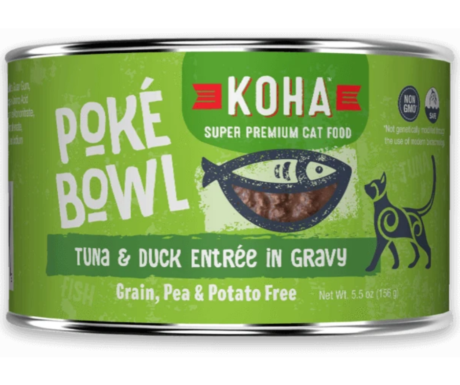 KOHA, Poké Bowl All Breeds, Adult Cat Tuna & Duck Entrée in Gravy Ca