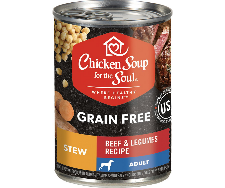Chicken Soup for the Soul - All Breeds, Adult Dog Grain-Free Beef & Legumes Stew Recipe Canned Dog Food-Southern Agriculture