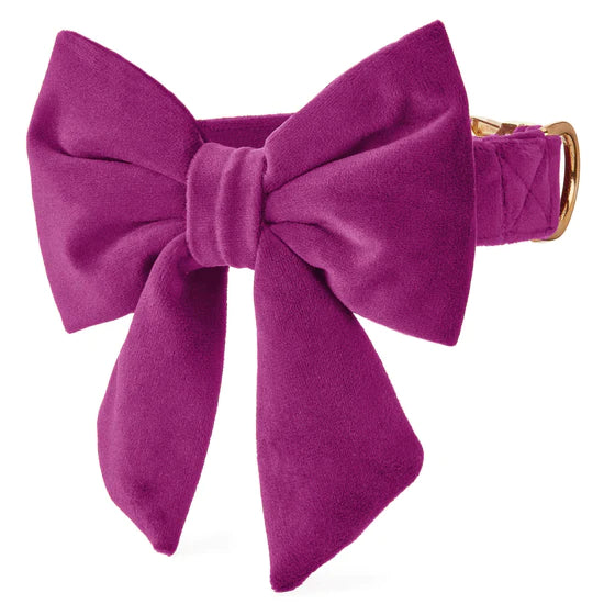Dog Bow Lady Plum Velvet