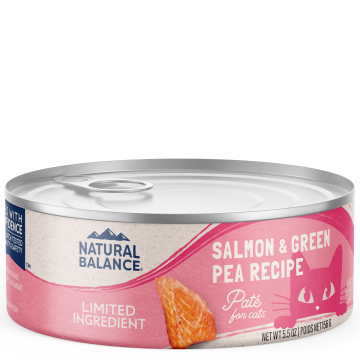 Natural Balance, LID Limited Ingredient Diets - All Breeds, Adult Cat Salmon & Green Pea Recipe Canned Cat Food