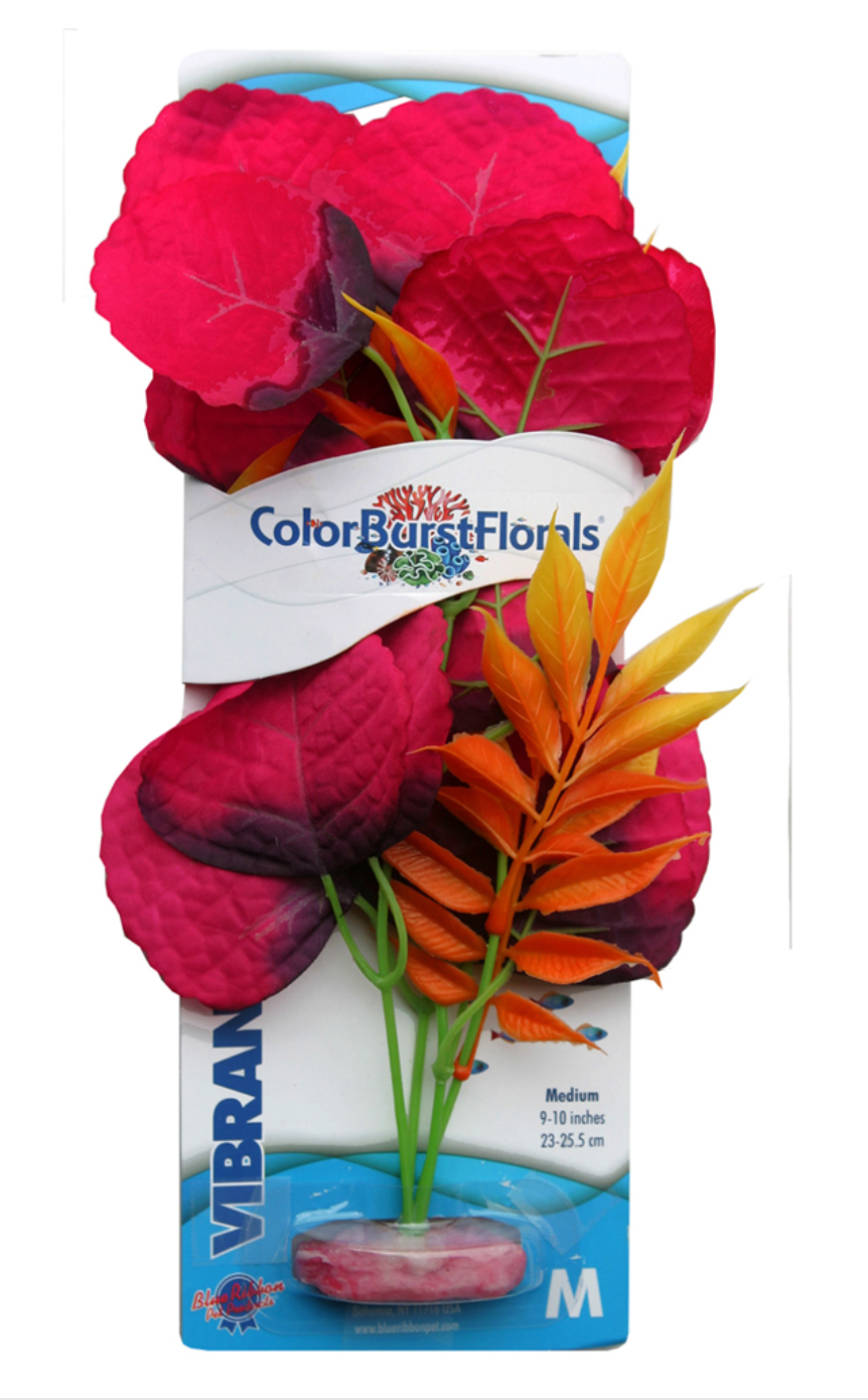 Blue Ribbon - Melon Leaf Plant Red Silk-Style With Resin Base