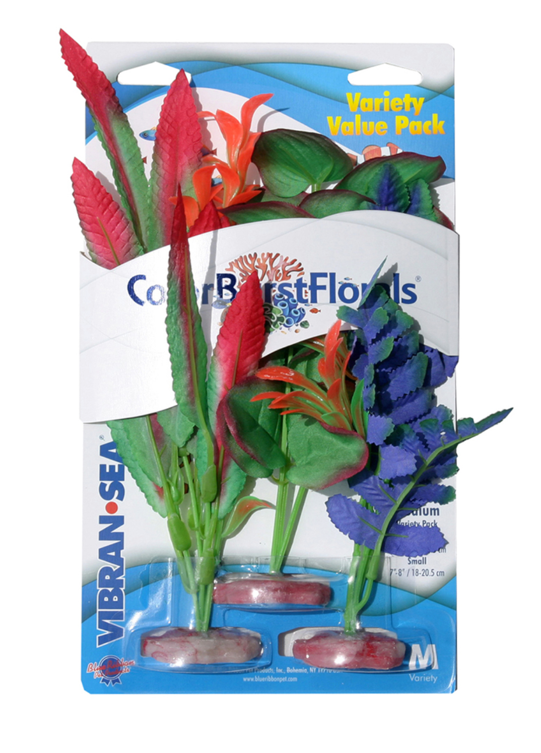 Blue Ribbon - Variety Pack Plants Assorted Color Burst Florals Silk-Style 2Med/1Sm