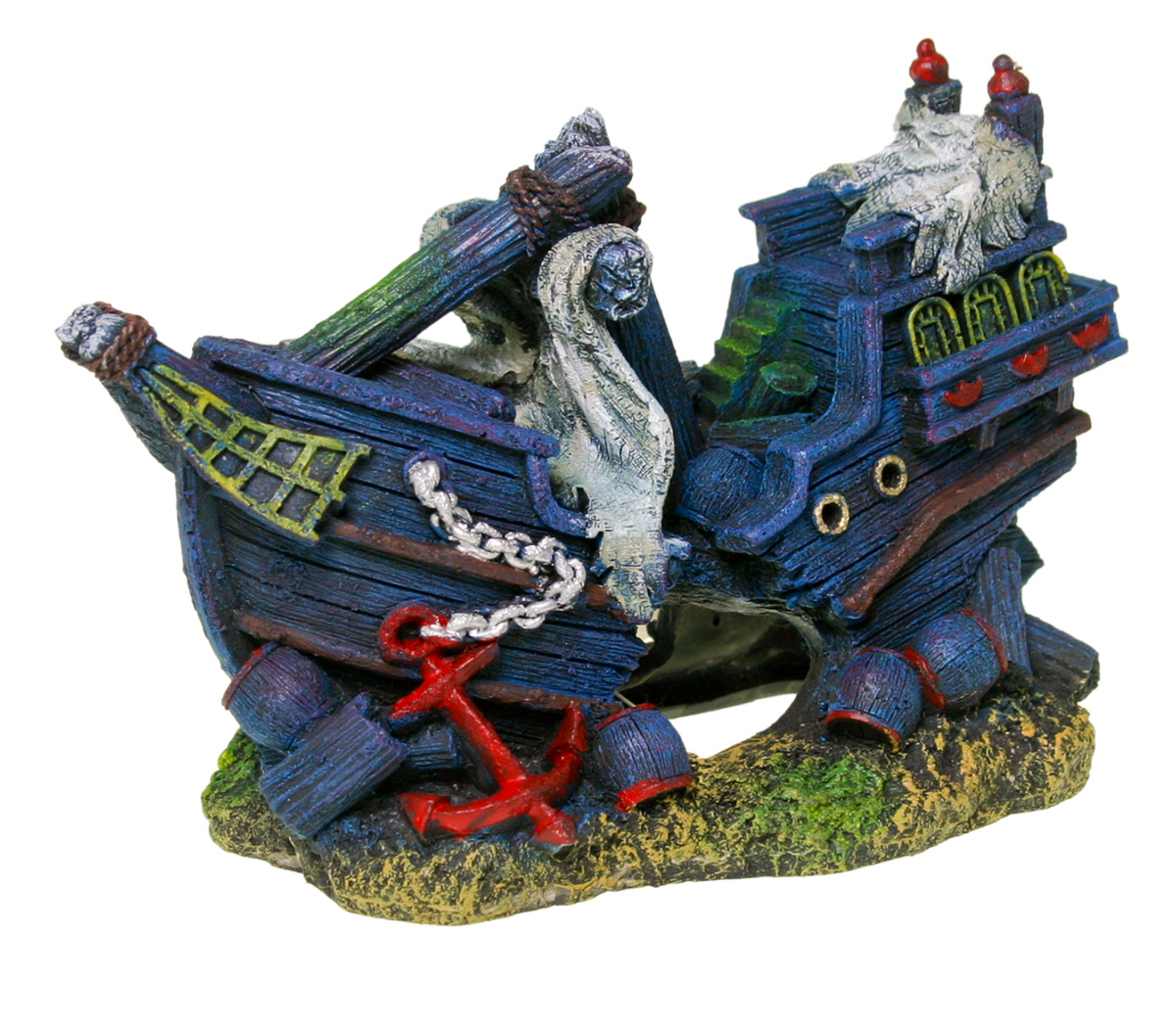 Blue Ribbon - Sunken Shipwreck Fish Tank Ornament