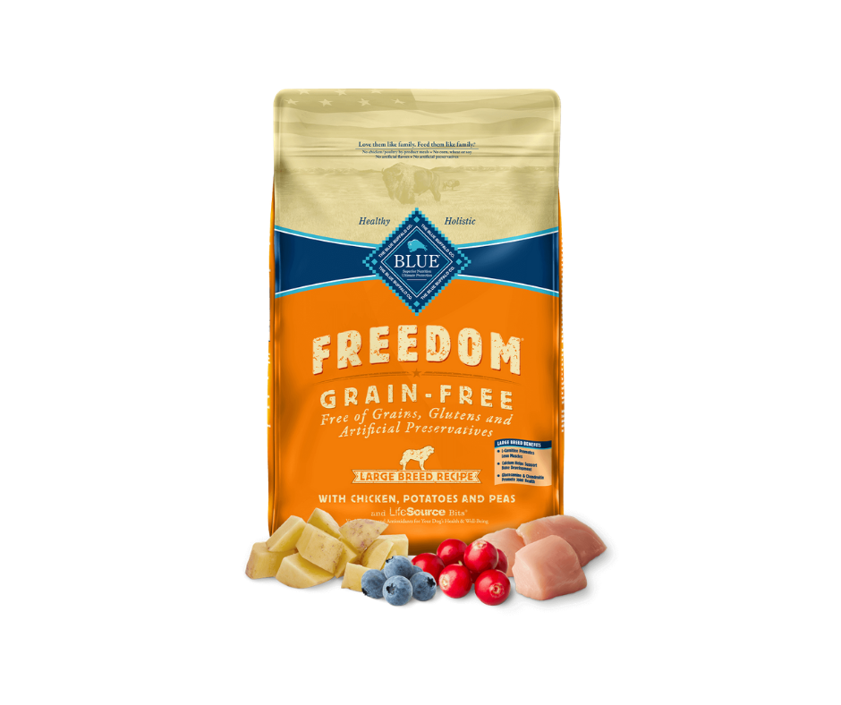 Blue freedom grain free dog clearance food