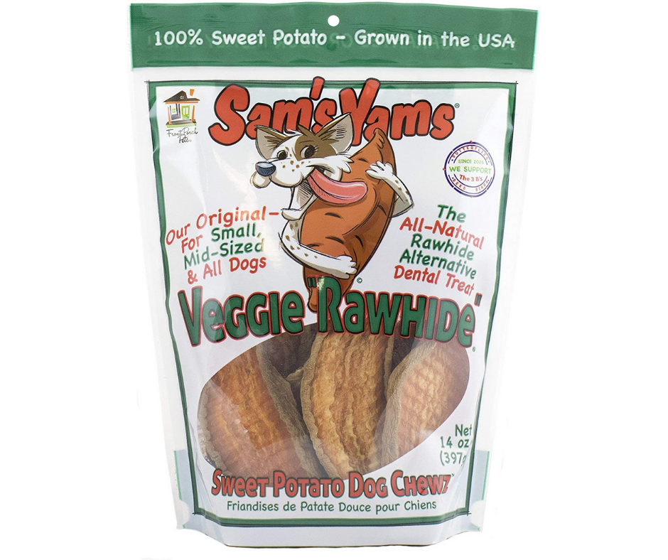Front Porch Pets - Sam's Yams Veggie Rawhide Sweet Potato. Dog Treats.-Southern Agriculture