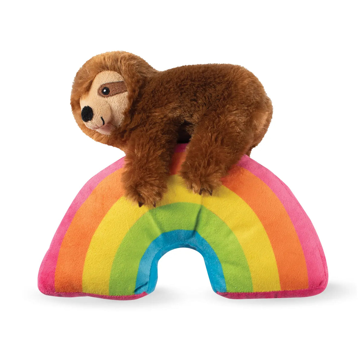 Petshop by Fringe Studio - Sloth on a Rainbow Dog Toy Plush