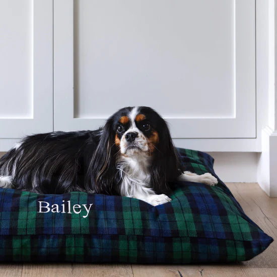 Dog Bed Black Watch Plaid Flannel