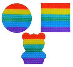 Fidget Popper Jumbo Rainbow Circle, Bear or Square - Southern Agriculture