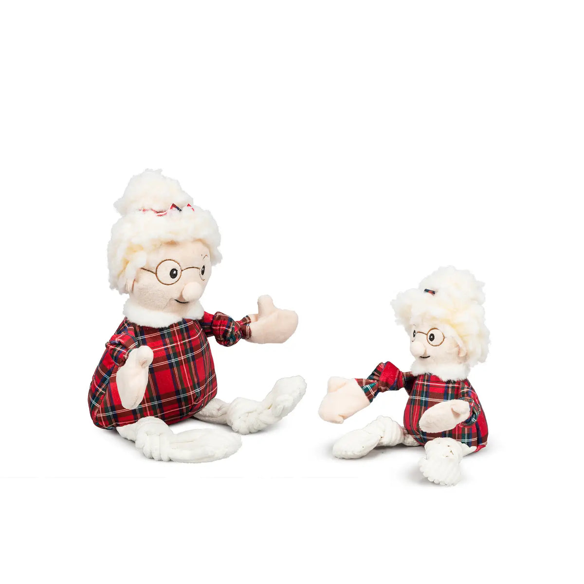 Allure Pet Products - Mrs. Claus HuggleFleece & Tartan Plaid Knottie