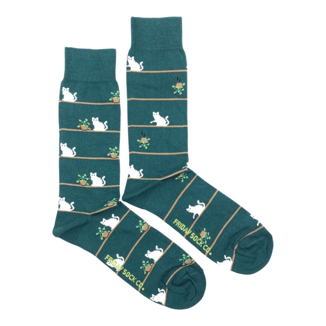 Men's Cat & Plant Socks-Southern Agriculture