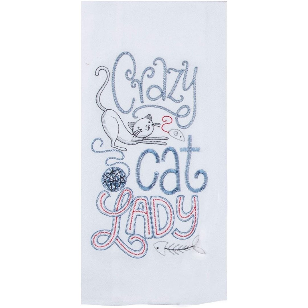 Kay Dee Designs - Crazy Cat Lady Embroidered Flour Sack Towel-Southern Agriculture