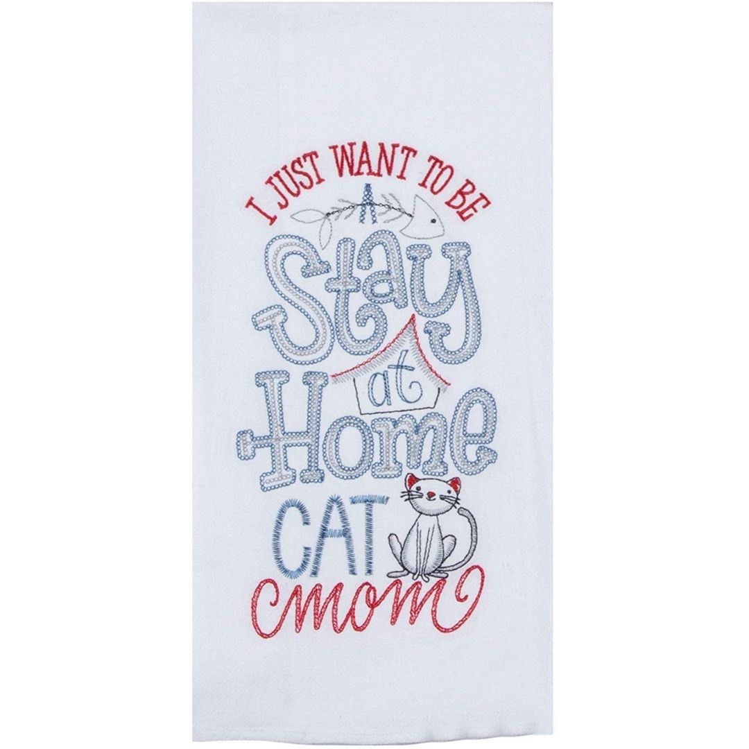 Kay Dee Designs - Stay at Home Cat Mom Embroidered Flour Sack Towel-Southern Agriculture