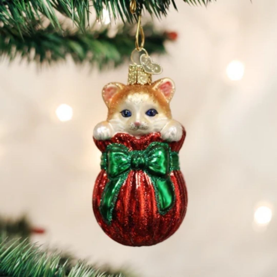 Old World Christmas - Letting The Cat Out Of Bag Ornament