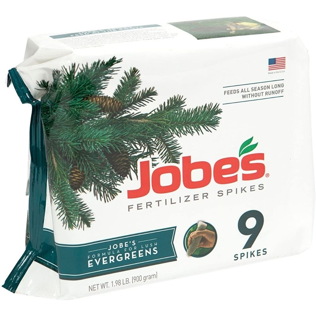 fertilizer for evergreen plants Jobe's Slow Release Evergreen Tree Fertilizer Spikes, 5 Pack
